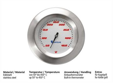 Lantelme Grillthermometer 450 Grad Grill - BBQ Thermometer, 2-tlg., Kugelgrill Einbau, Nachrüsten, Ersatzthermometer