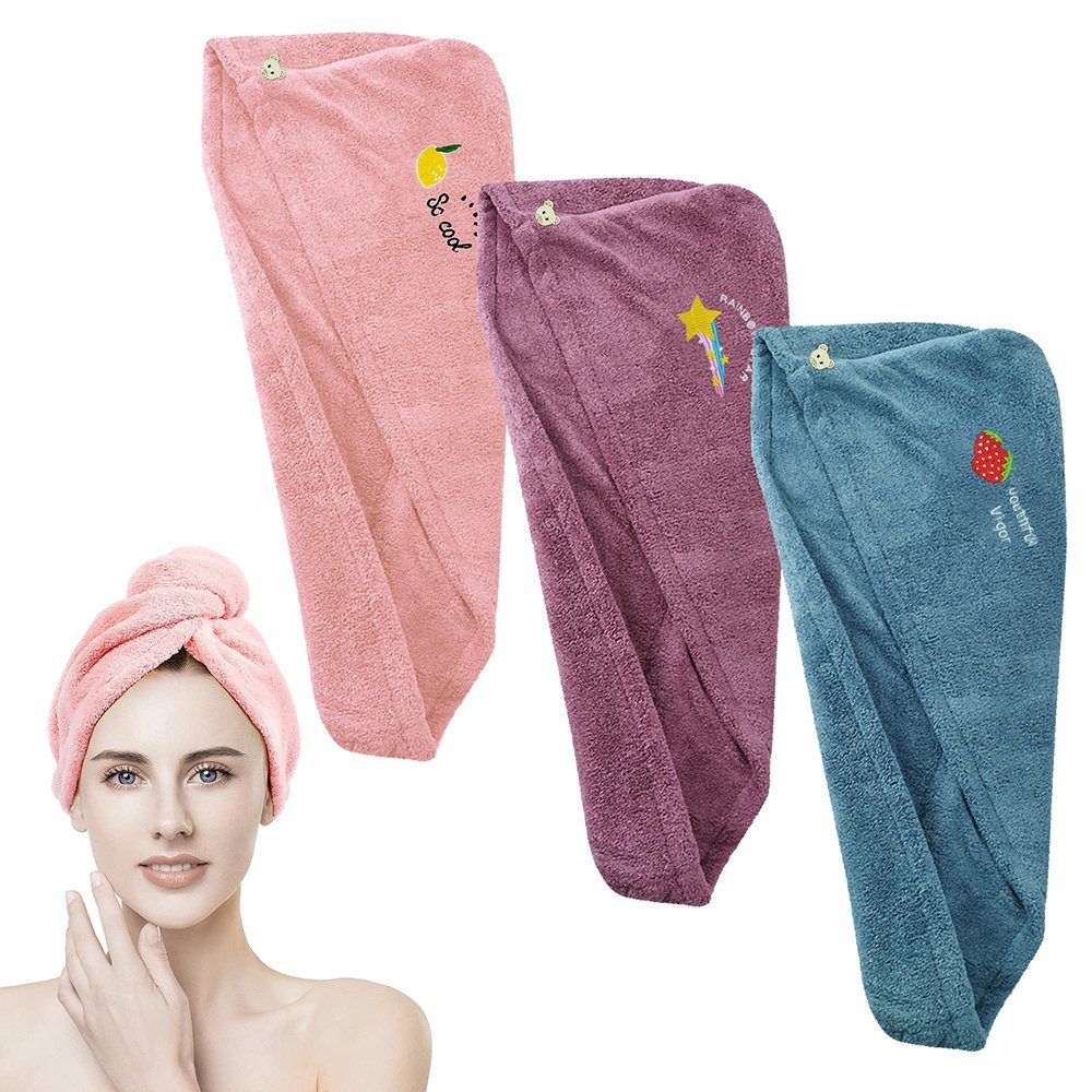 Coonoor Turban-Handtuch Turban Handtuch mit Knopf, günstig online kaufen