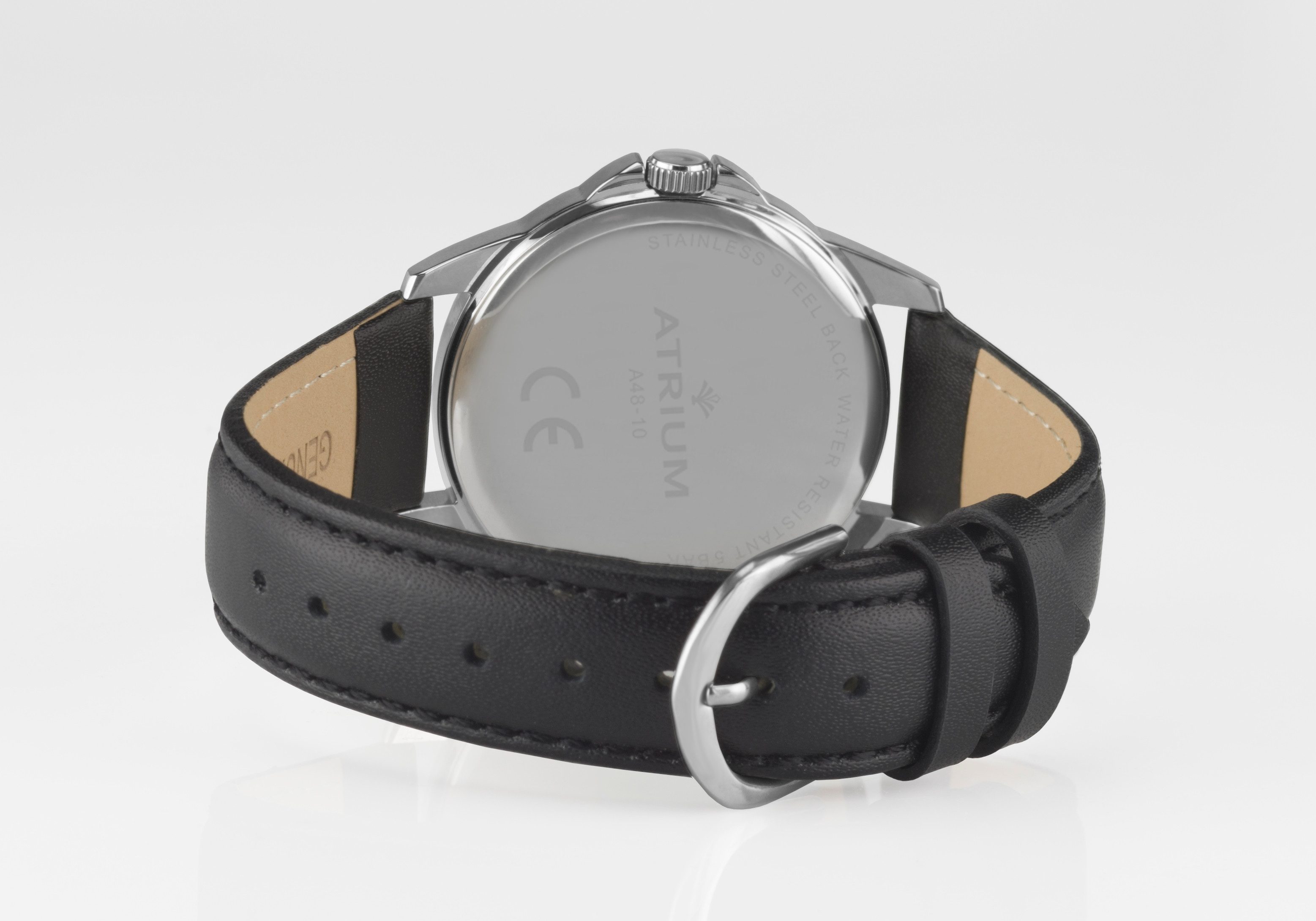 Atrium Quarzuhr A48-10 Herren Armbanduhr Lederband, analog klassisch schlicht modern deutlich Geschenk Ø 38 mm