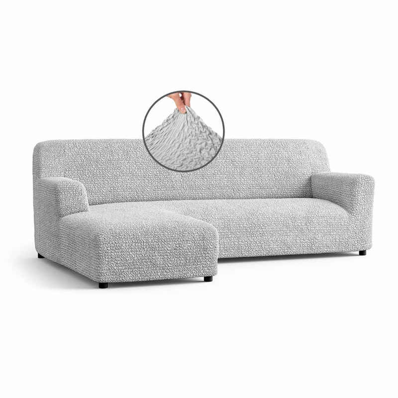 Sofahusse 1-teiliger Sofabezug für L-Form mit Ottomane, italienische Handarbeit, Paulato by GA.I.CO, blickdichter, widerstandsfähiger und langlebiger Mikrofaserstoff