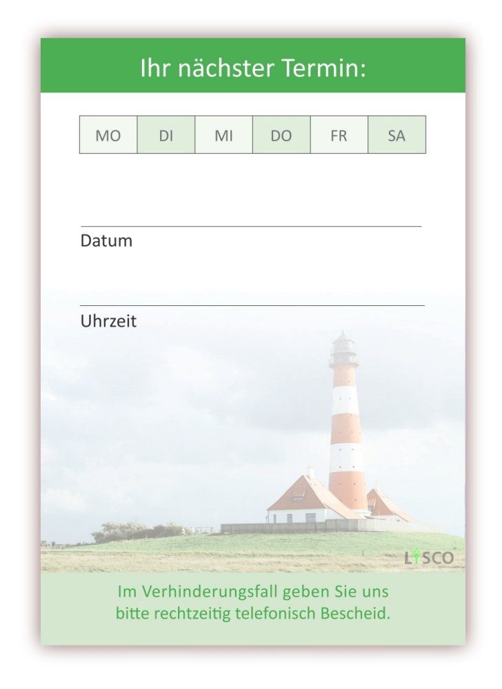 LYSCO Terminplaner Premium Terminblock Leuchtturm Schiffe Licht Meer Bucht (TBL-504), Besonders gut geeignet für Wellness Reise Urlaub Praxen Studios Kundentermine und den privaten Gebrauch, Hochwertige Terminblöcke für Kundentermine á 50 Terminblättern / Block