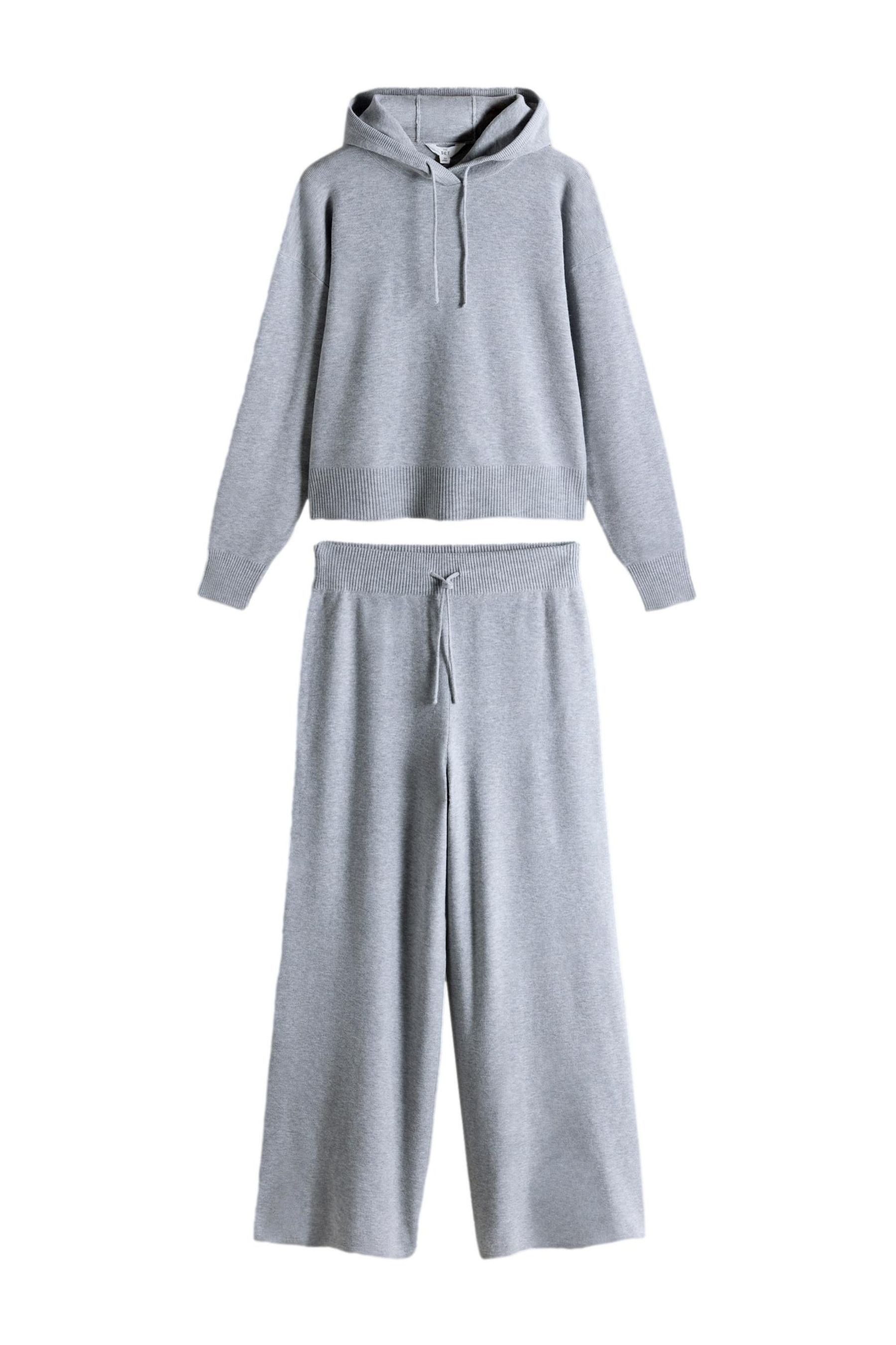 The Set Sweatanzug The Set Strick-Hoodie und Hose mit weitem Bein (2-tlg)
