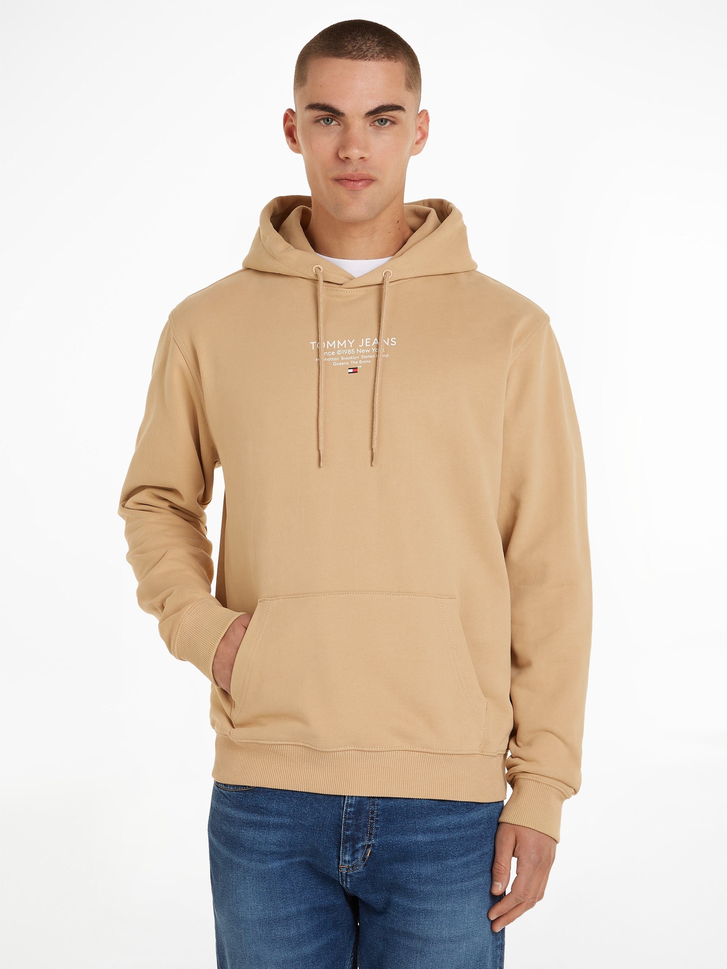 Kapuzensweatshirt EXT Tawny ESNTL Jeans REG TJM Tommy Kordeln HOOD GRAPHIC Sand mit