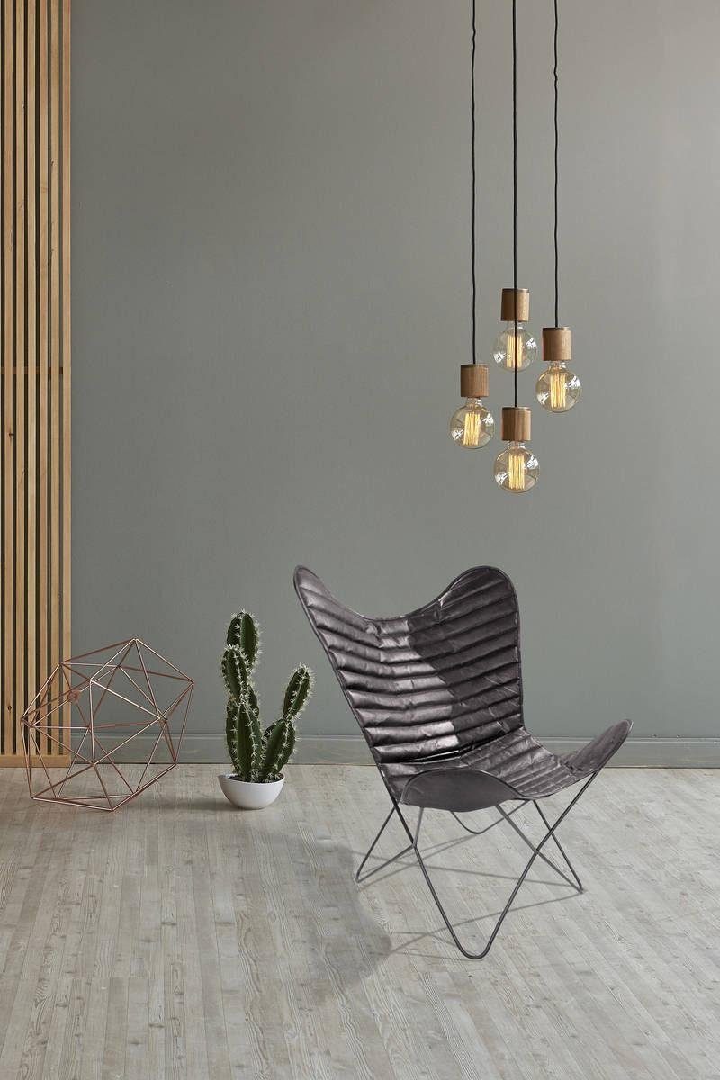 Kayoom 4-Fußstuhl Schmetterling Stuhl Santiago, Schmetterlingsstuhl aus Leder (1 St), pflegeleicht, hochwertig, hochwertig verarbeitet, hoher Sitzkomfort