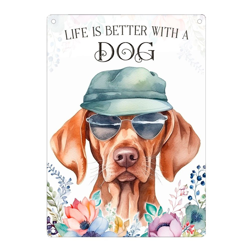 Metallschild Hundeschild VIZSLA - Dekoschild mit Hunderasse, Geschenk