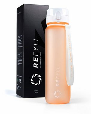 REFYLL Trinkflasche Sport-Trinkflasche 1L "Go" Mit Fruchteinsatz, BPA-Frei, Soft Touch, Tritan I Fitness Trinkflasche I Wasserflasche für Sport