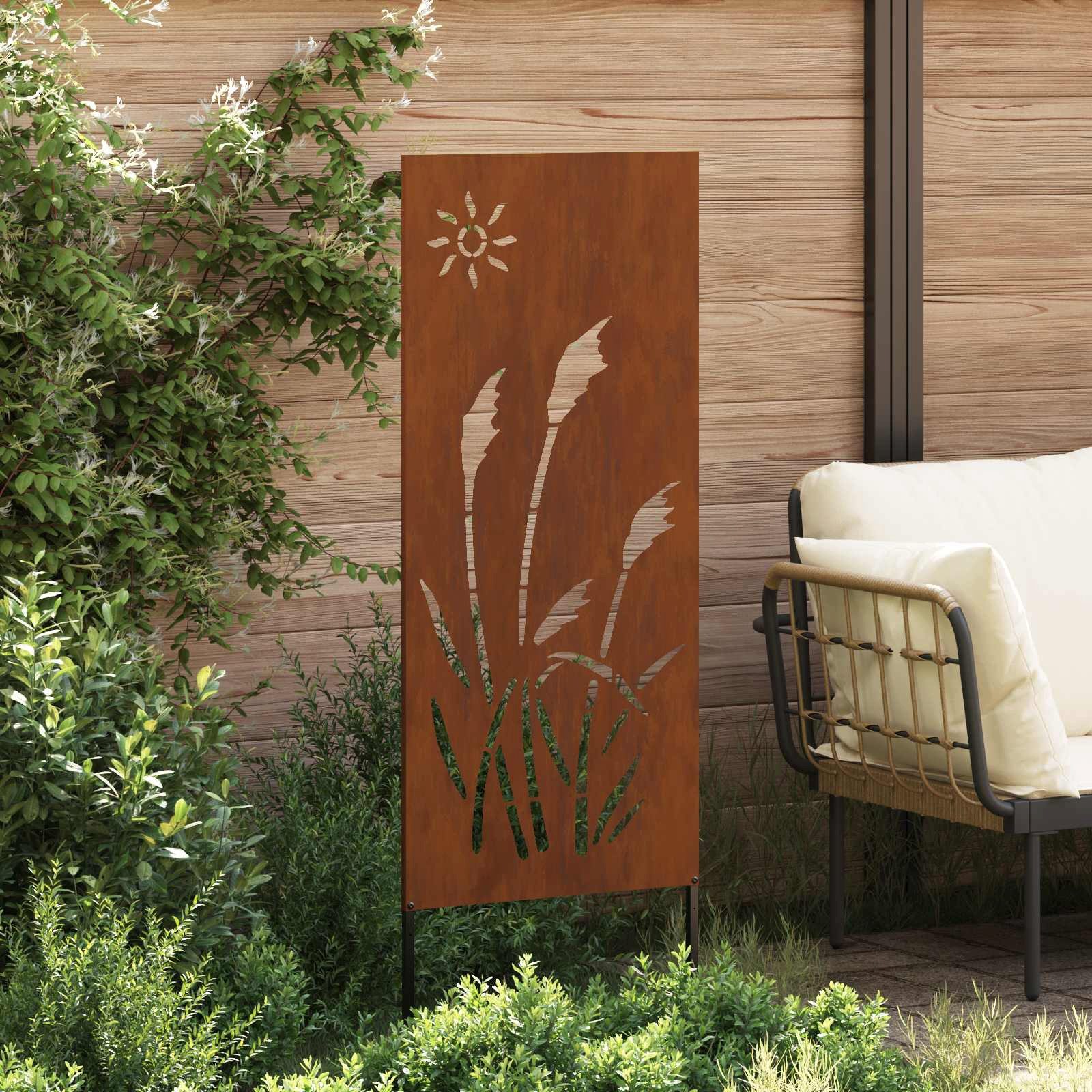vidaXL Wandbild Garten Sichtschutz-Leinwand Rostoptik 50 x 140 cm, (1 St) – Bild 3 von 5