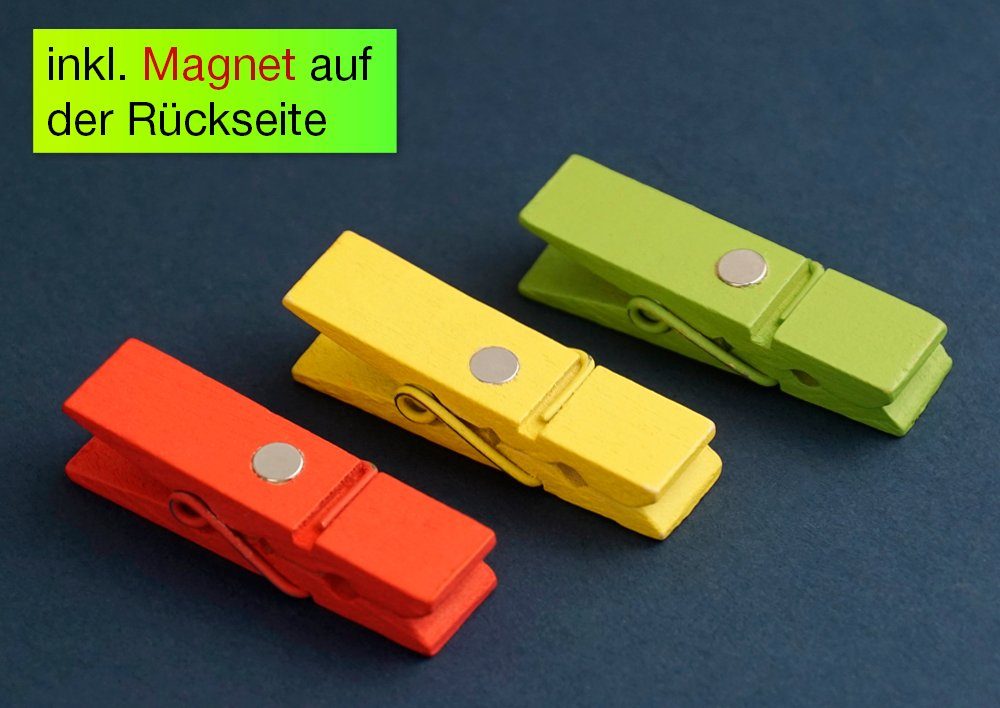 TimeTEX Magnet Wochentags-Klammern 10-tlg., farbig, mit Magnet (10-St)