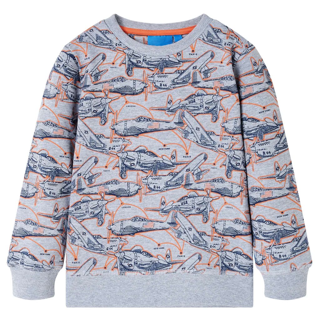 vidaXL Sweatshirt Kinder-Sweatshirt Grau Melange 116