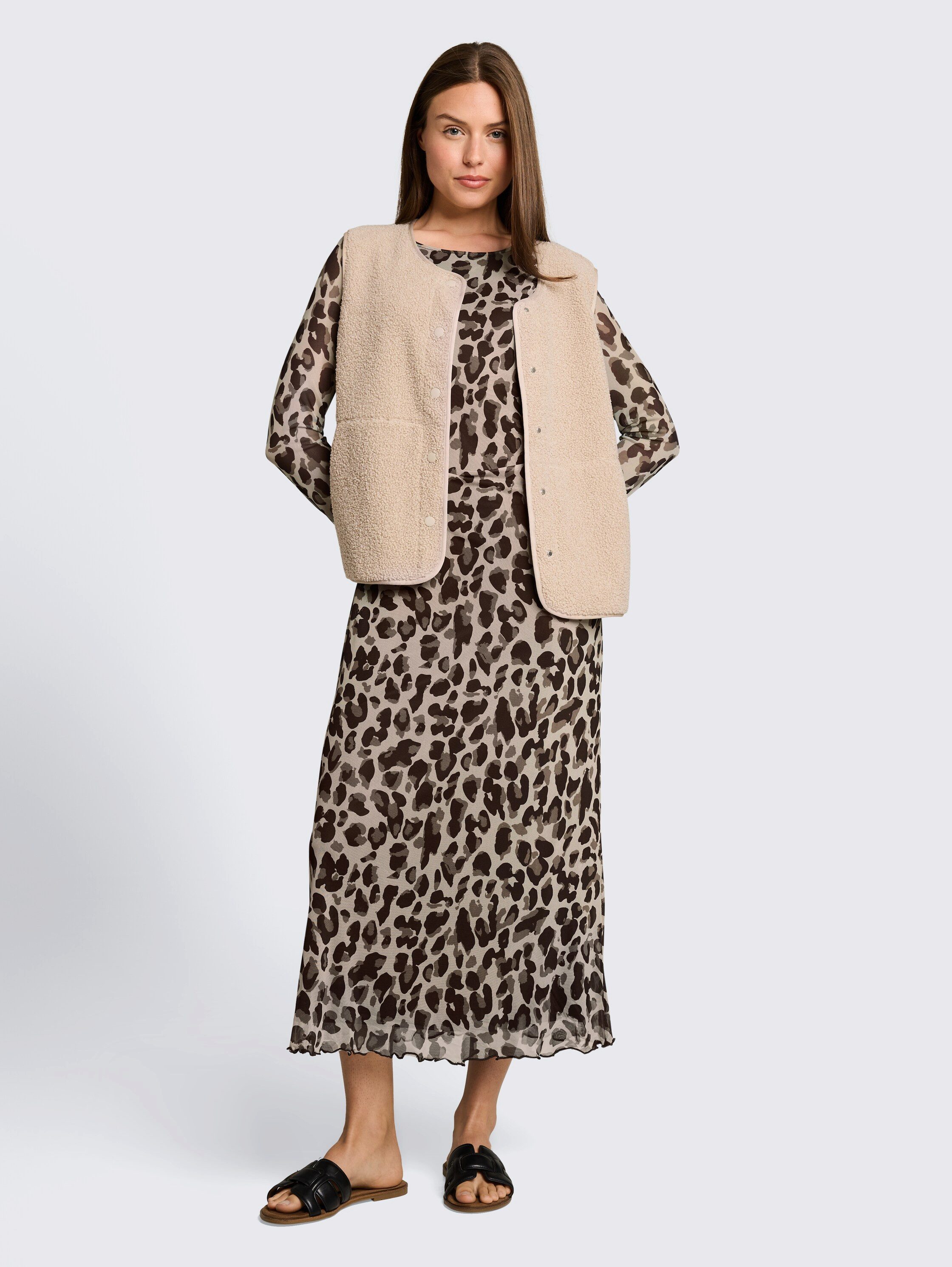 TOM TAILOR Meshkleid Regular midi mit Muster