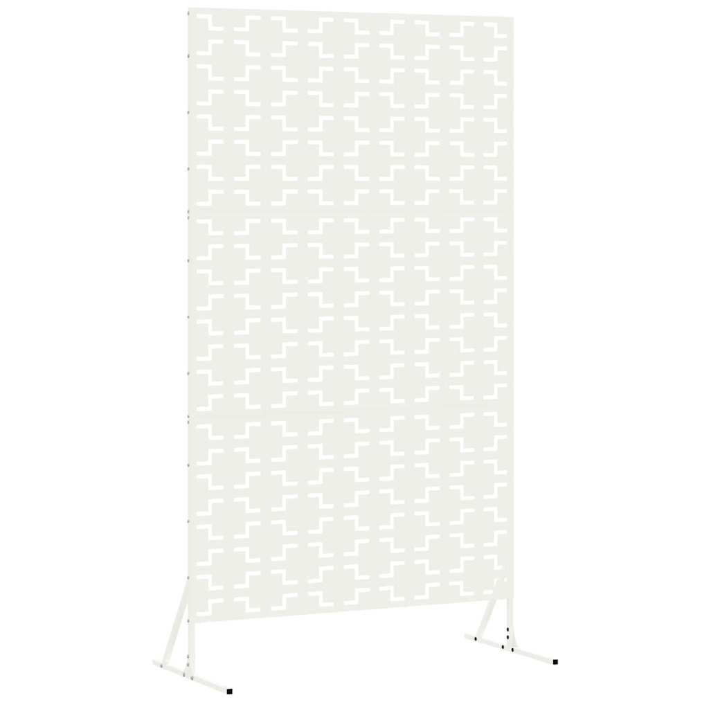 vidaXL Gartenzaun Sichtschutz 100 x 50 x 180 cm Stahl Weiß, (1-St)