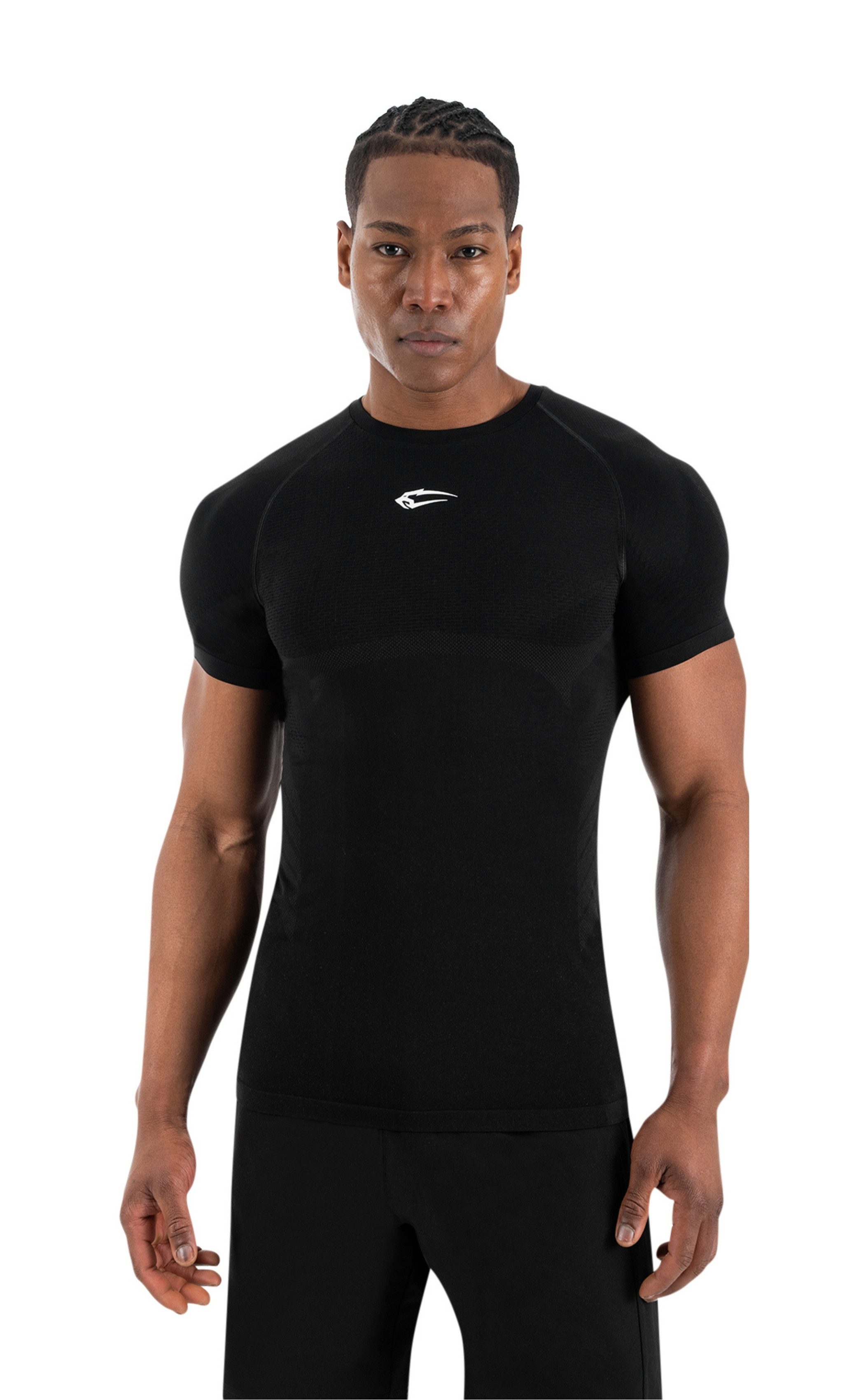 Smilodox T-Shirt Carnos, Compression Shirt Herren, Gymshirt, Seamless, Training Compression Fit, Seamless, atmungsaktiv, Body Mapping, Stretch