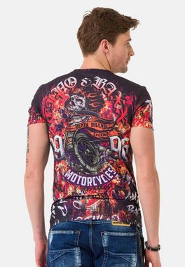 Cipo & Baxx T-Shirt mit coolen Biker-Prints