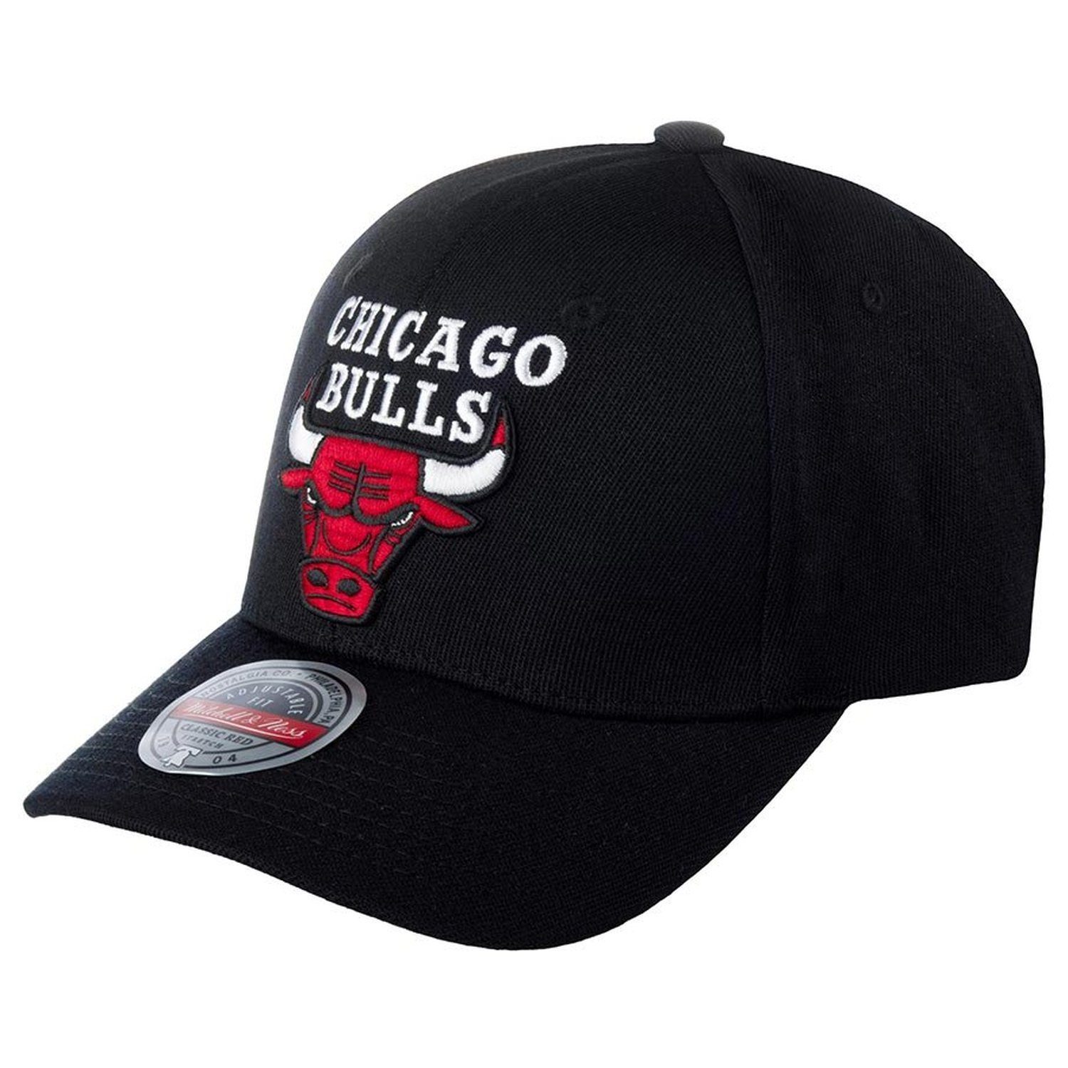 Ness RED CLASSIC Bulls Chicago Cap Mitchell Stretch Snapback &