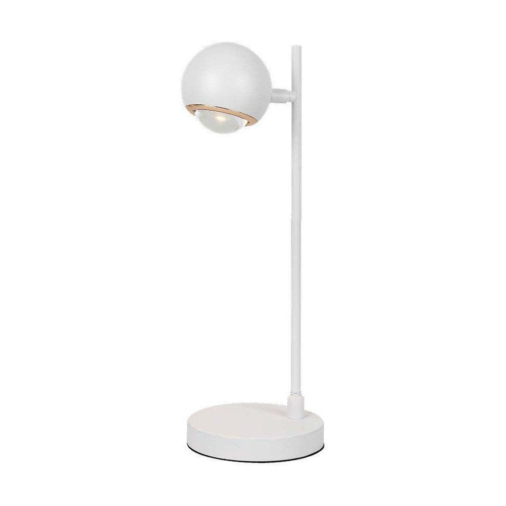 V-TAC LED Tischleuchte, LED-Leuchtmittel fest verbaut, Warmweiß, LED Schreibtischleuchte Eisen Weiß 1-Flammig Leseleuchte H 44,5 cm