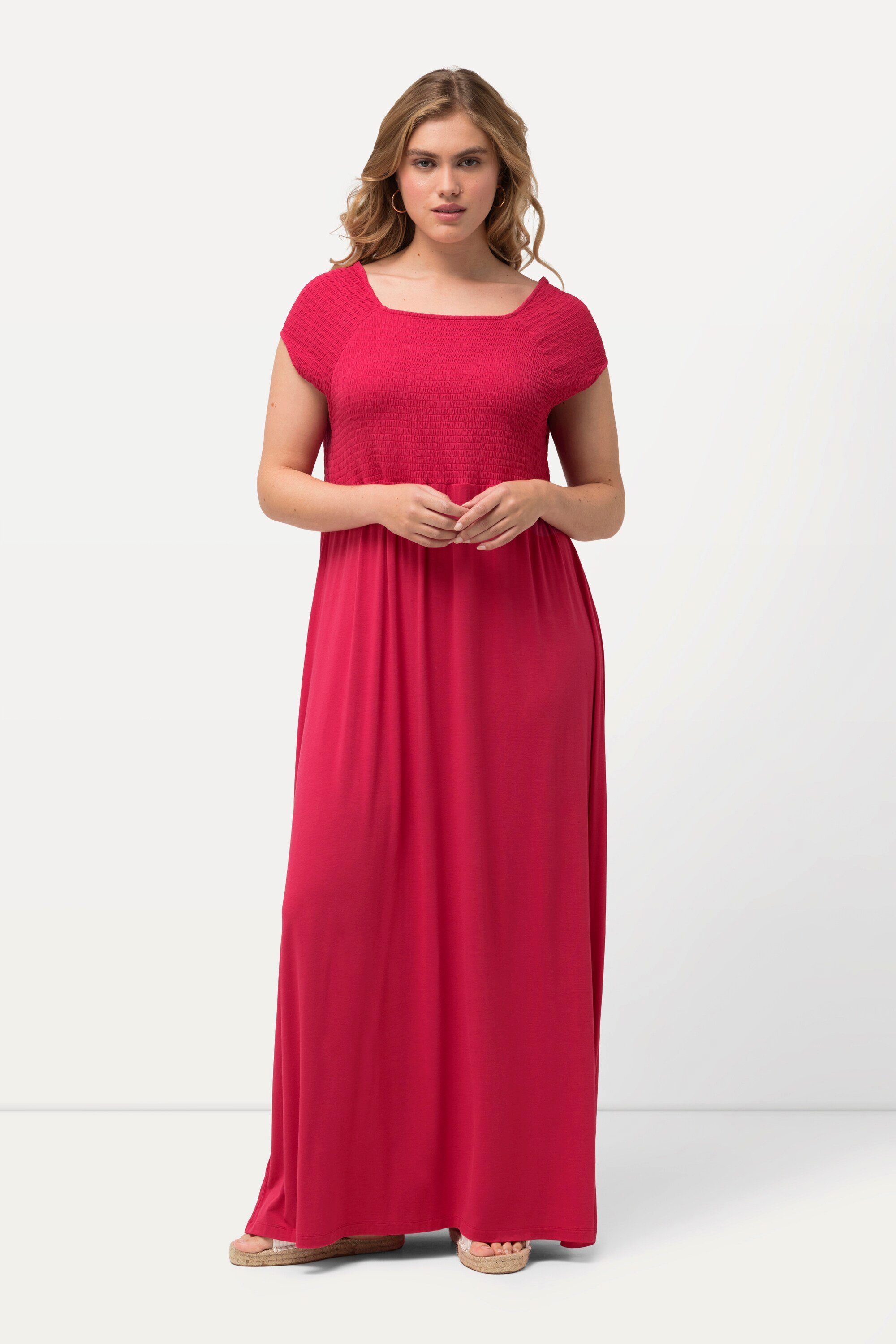 Ulla Popken Maxikleid Kleid A-Linie gesmokt günstig online kaufen