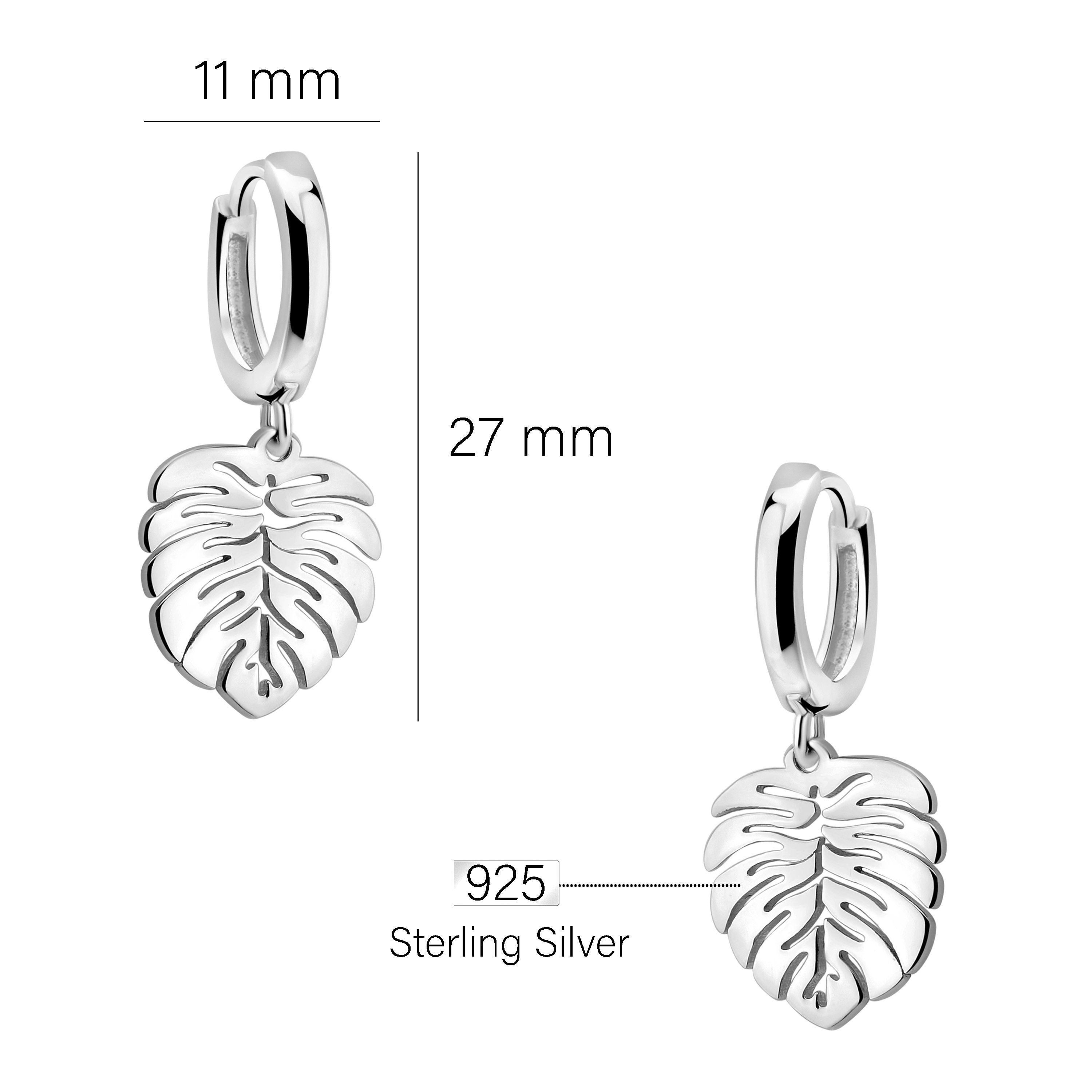 Ohrhänger Silber 925 Schmuck Milani Blatt, Paar Damen Sofia