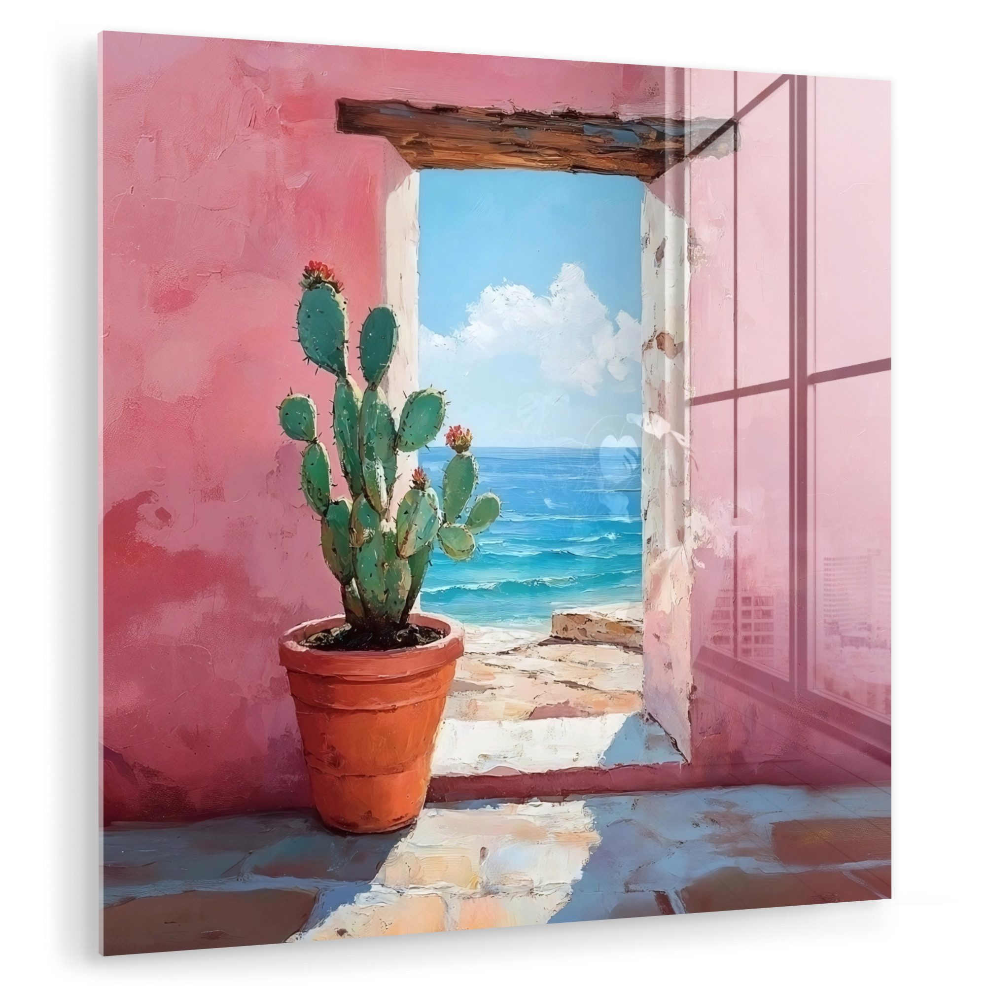 MuchoWow Acrylglasbild Meer - Rosa - günstig online kaufen