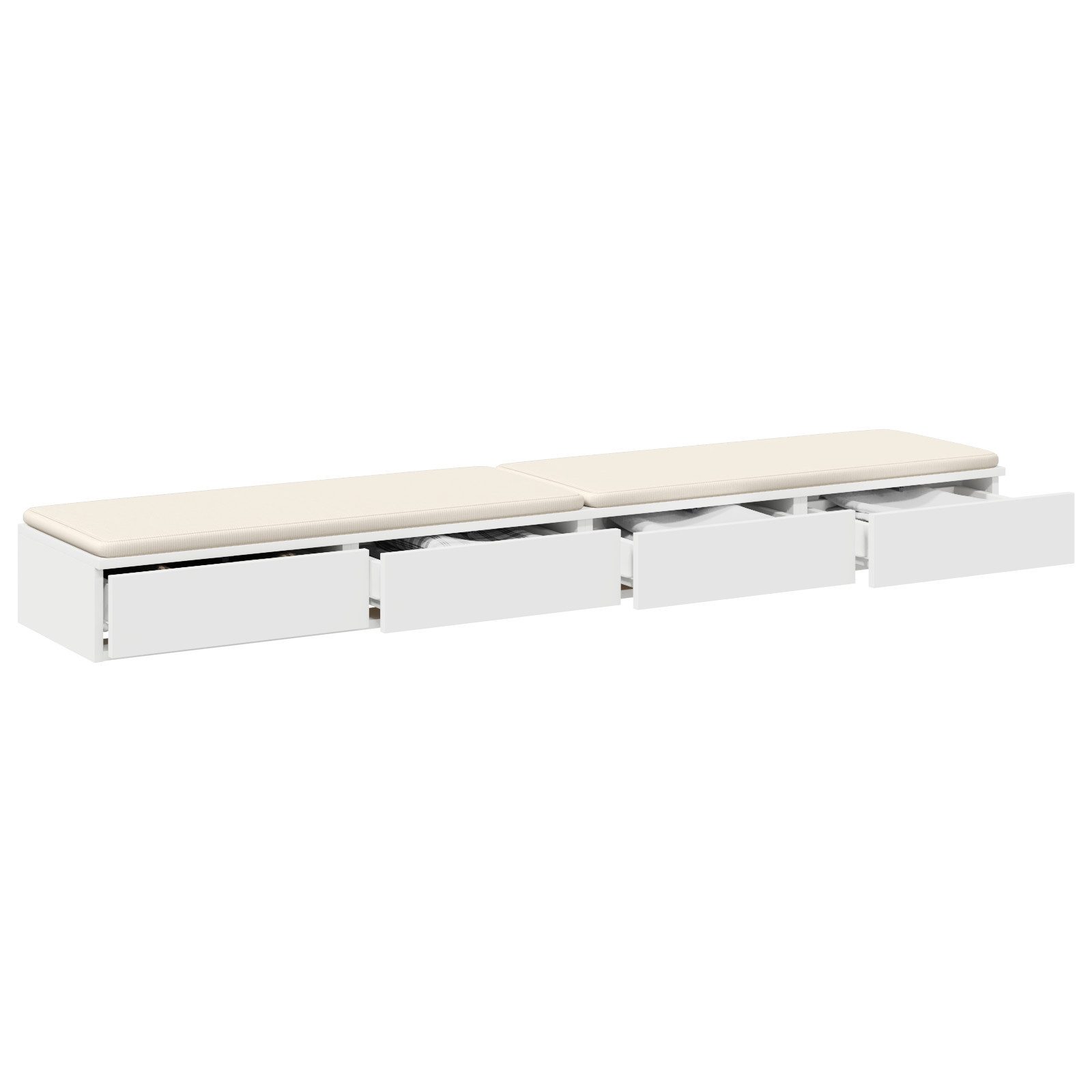 vidaXL Nachttisch Bett-Schubladen Weiß 180x36,5x16,5 cm günstig online kaufen