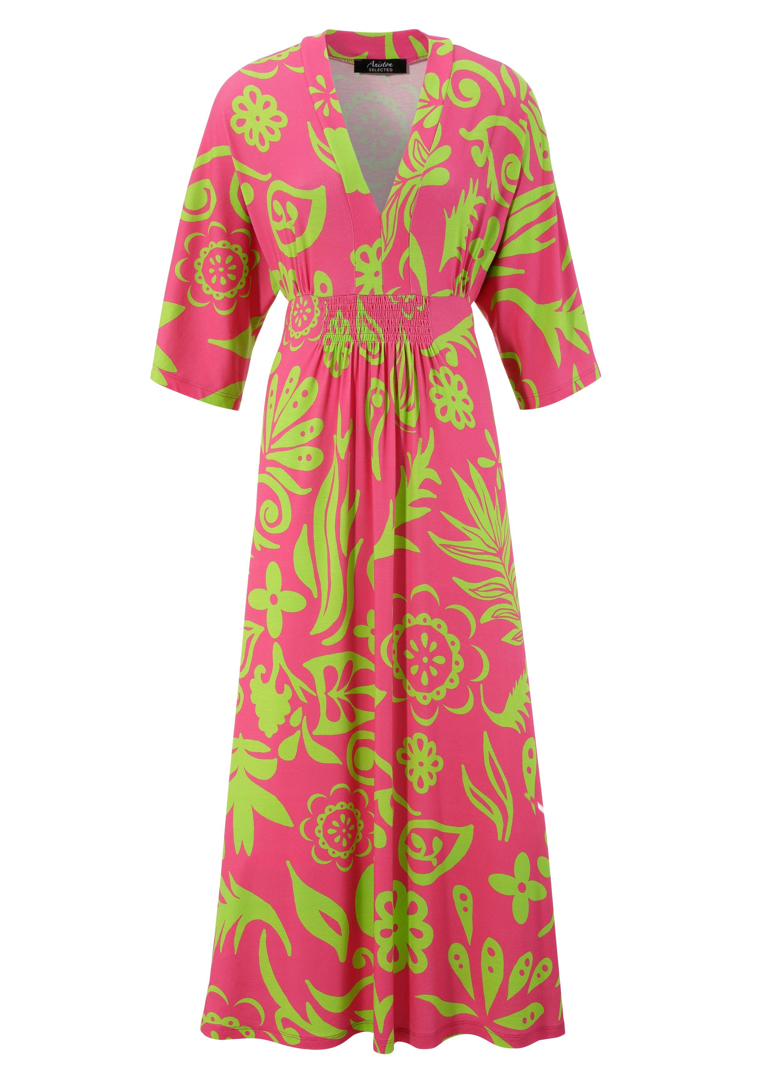 Aniston SELECTED Maxikleid, mit weiten, 3/4-langen Ärmeln günstig online kaufen