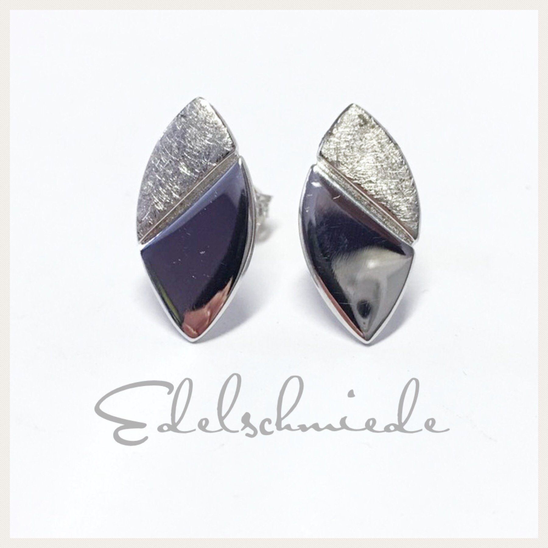 Ohrstecker-Set Edelschmiede925 Ohrstecker in 925 Silber rhod. eismatt & poliert