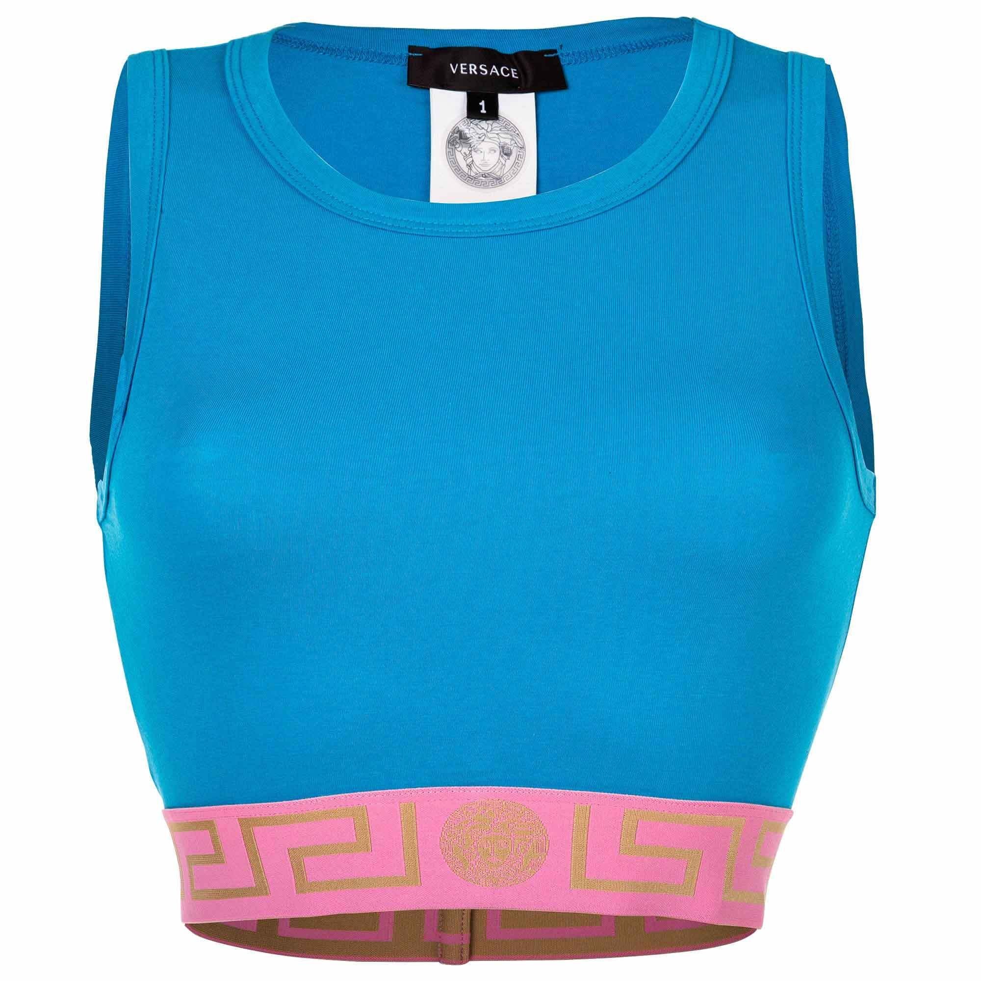 TOPEKA, Versace Underwear T-Shirt, Tank Blau/Rosa Bustier Damen - Bustier