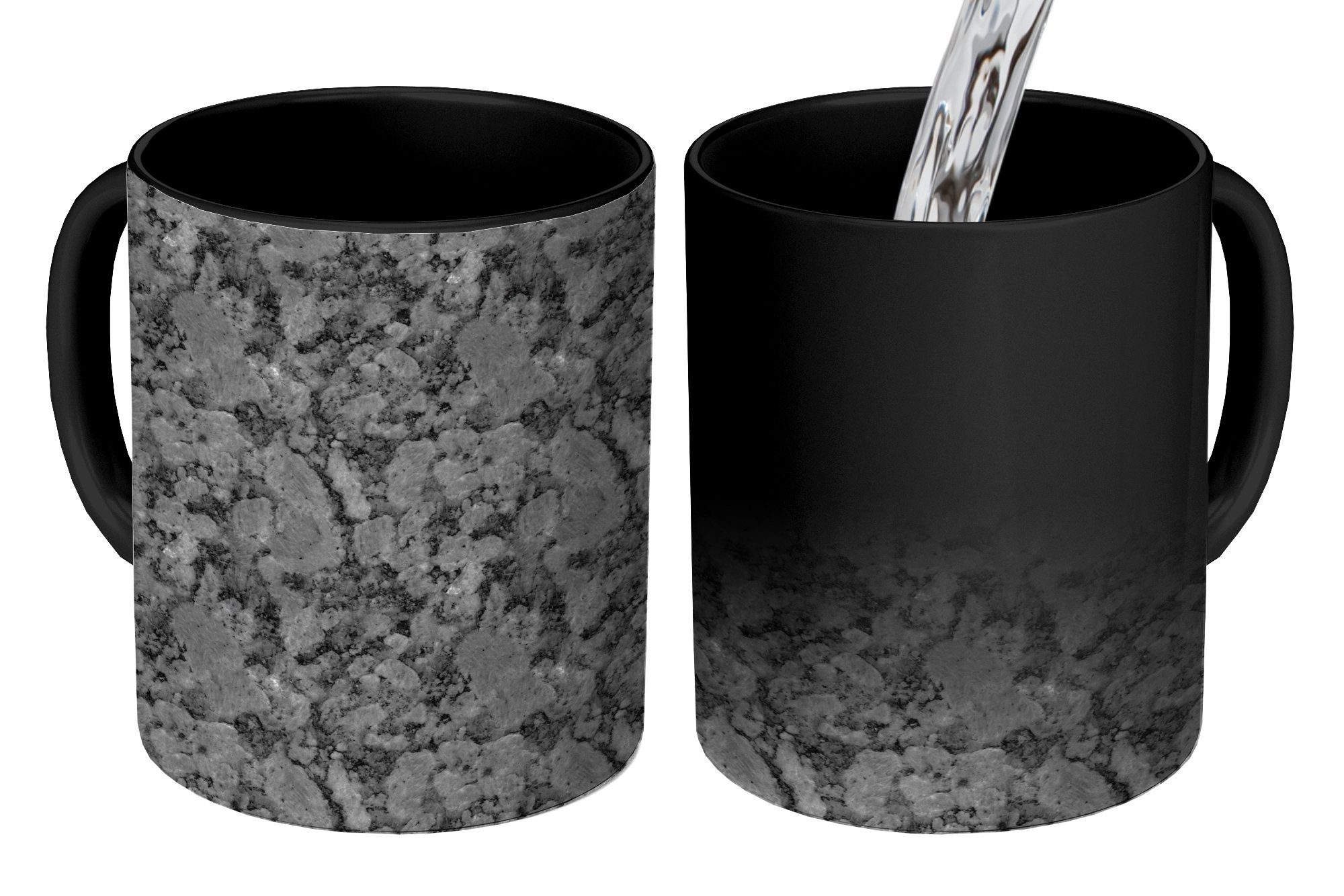 MuchoWow Tasse Granit - Grau - Muster, Keramik, Farbwechsel, Kaffeetassen, Teetasse, Zaubertasse, Geschenk