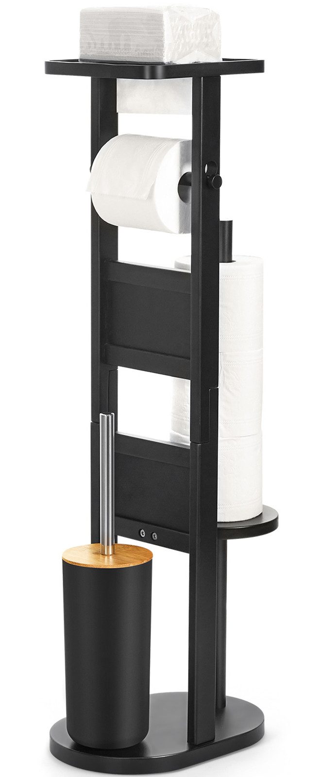 Yorbay WC-Garnitur Toilettenpapierhalter stehend aus Bambus, (WC-Bürstenhal günstig online kaufen