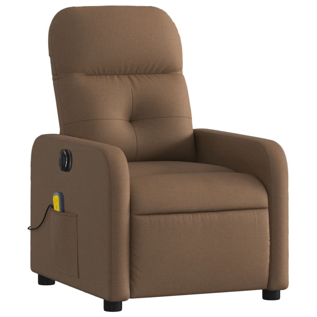 vidaXL Sessel Massagesessel Elektrisch Braun Stoff (1-St)