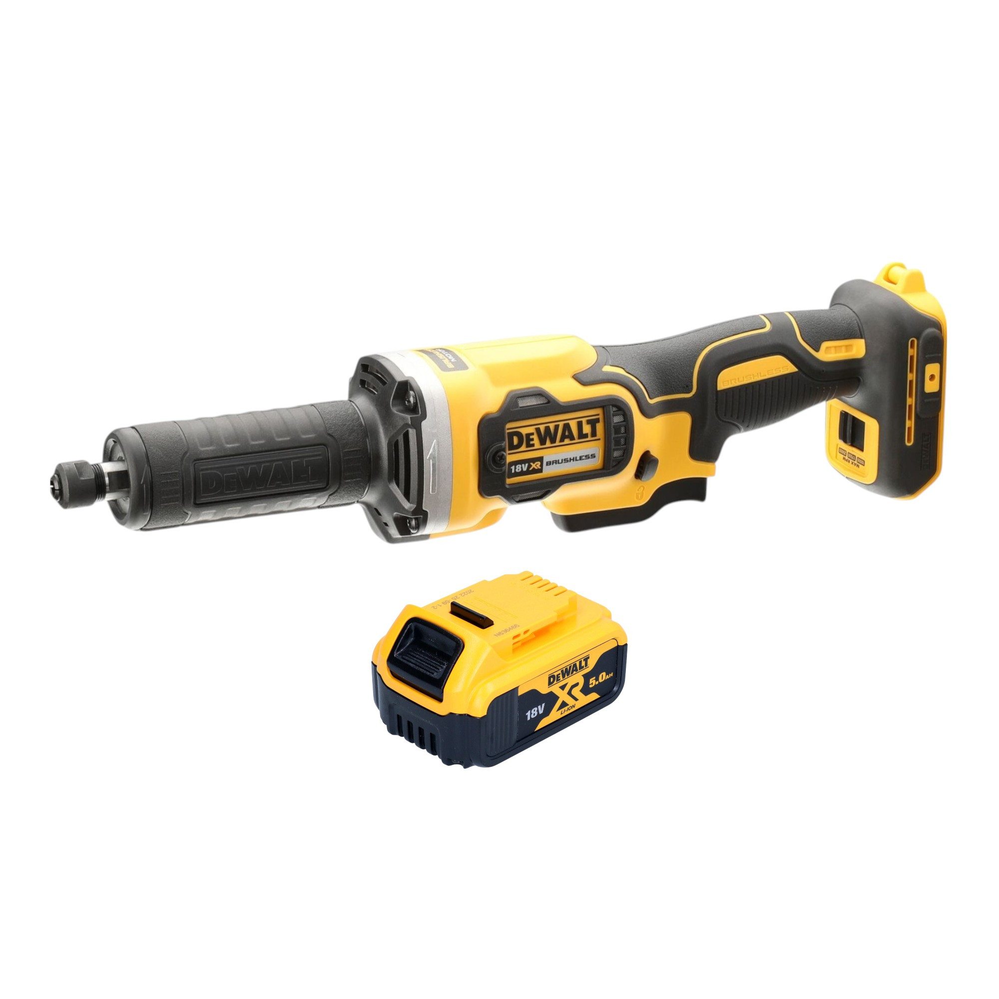 DeWalt Akku-Geradschleifer DCG 426 N 18 V Brushless + 1x Akku 5,0 Ah - ohne Ladegerät