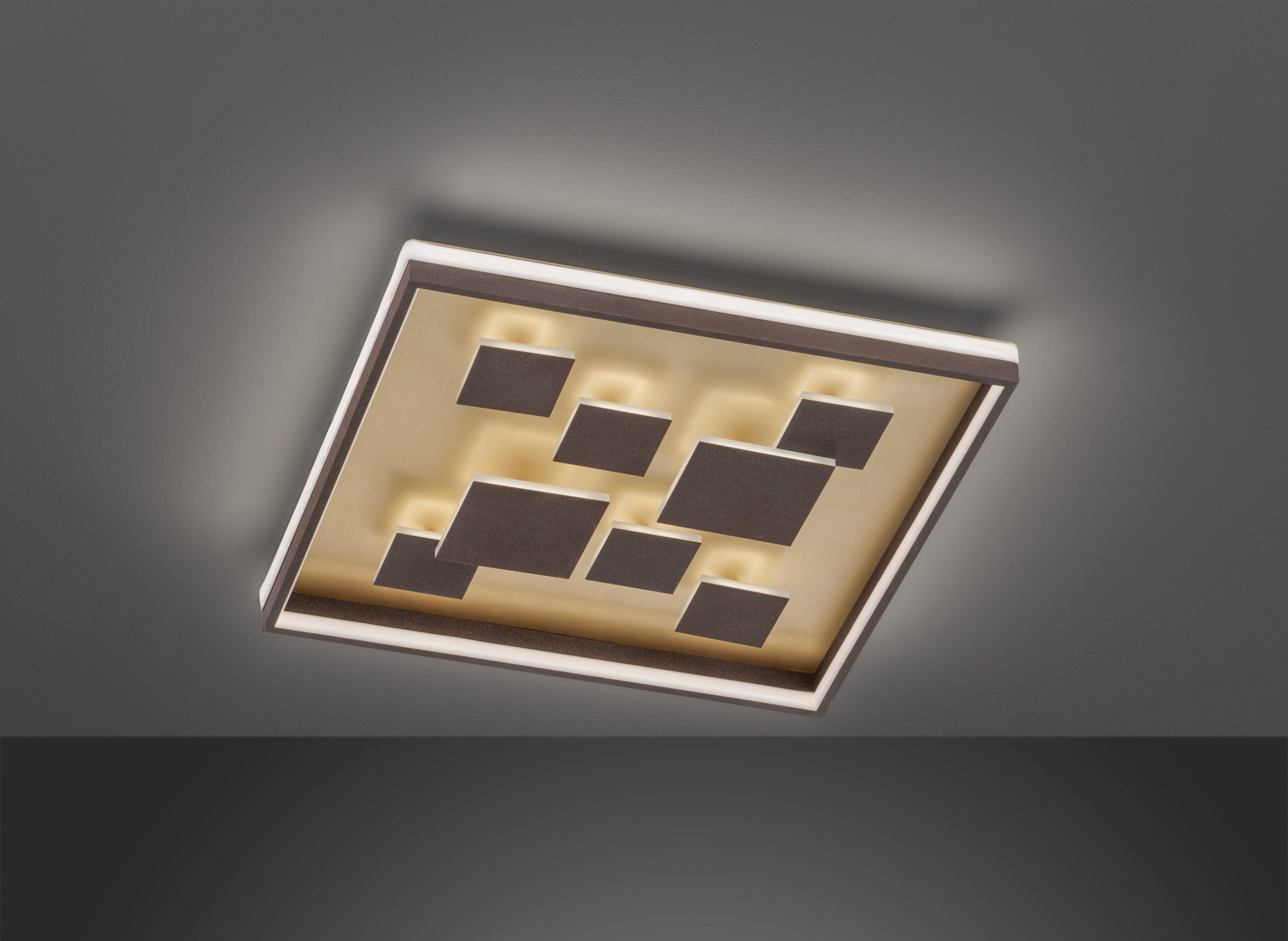 LED FISCHER Rico, Deckenleuchte fest integriert, & HONSEL Dimmfunktion, Warmweiß LED