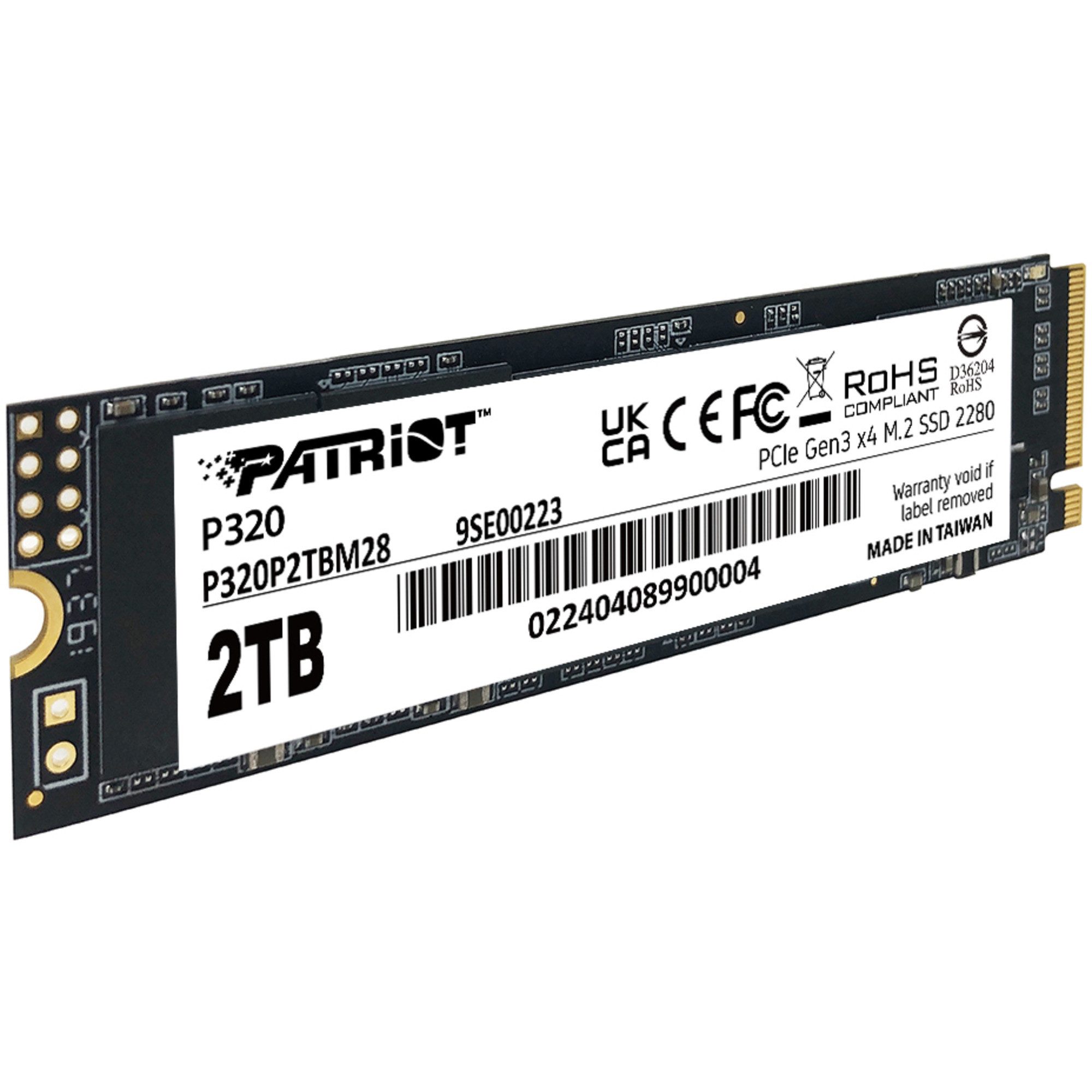 Patriot Patriot P320 2 TB, SSD, (PCIe 3.0 x4, NVMe 1.3, SSD-Festplatte (2 TB) 2.5"
