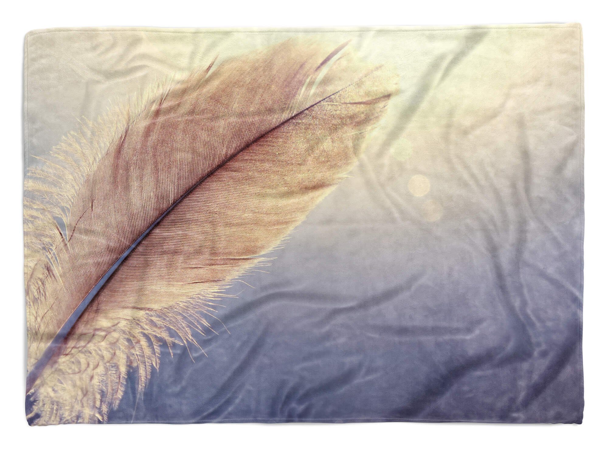 Sinus Art Handtücher Handtuch Strandhandtuch (1-St), Saunatuch Baumwolle-Polyester-Mix mit Feder Fotomotiv Sonnenstrahl, Kuscheldecke Handtuch