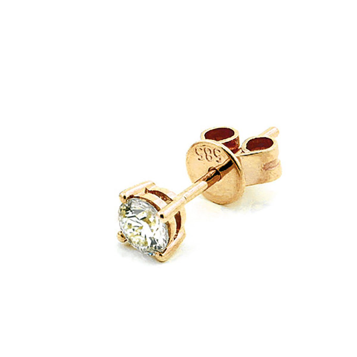 Damen Schmuck Stella-Jewellery Paar Ohrstecker 585er Rotgold Diamanten Ohrstecker 4er Krappe (Diamantohrstecker, inkl. Etui), Di