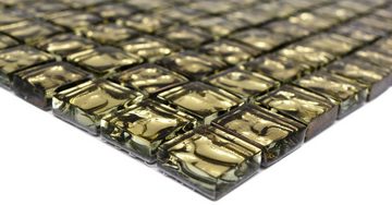 Mosani Mosaikfliesen Glasmosaik Crystal Mosaikfliesen gold glänzend / 10 Mosaikmatten