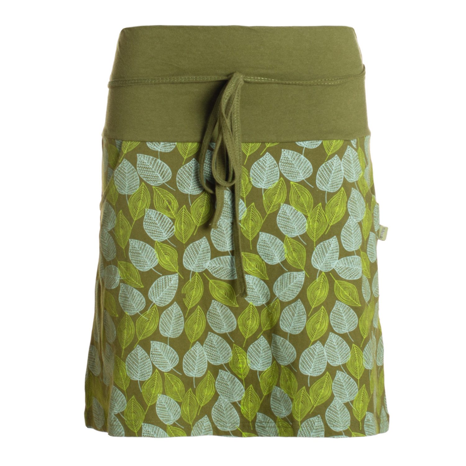 Vishes Jerseyrock knielang Baumwolle Blumen-Muster breiter Bund mit Kordel-Zug Taschen Alternative Bekleidung, Ethno, Hippie, Retro Style