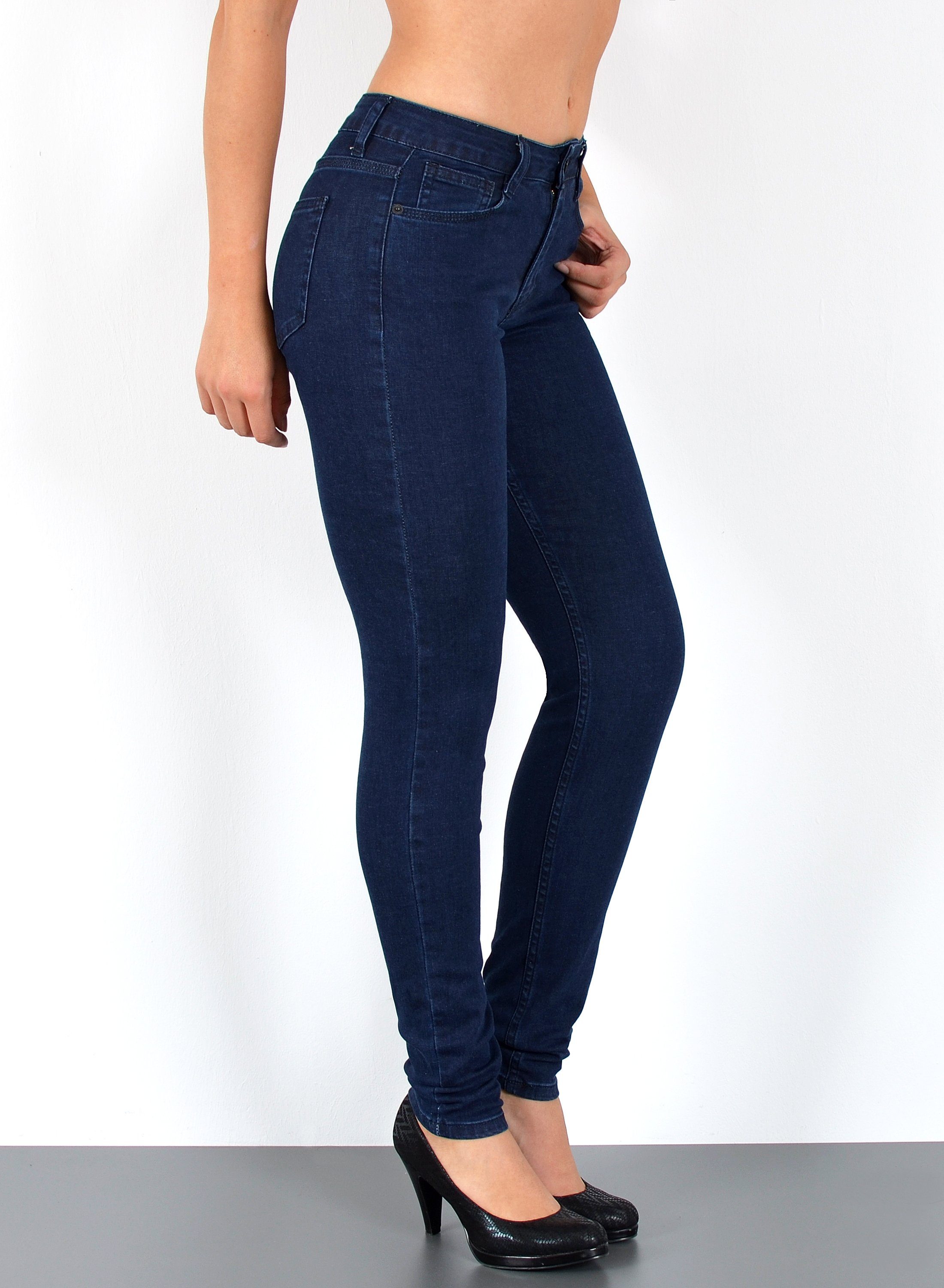ESRA Skinny-fit-Jeans S400 Damen High Waist Skinny Jeans Stretch Hose hohe Leibhöhe bis Übergröße