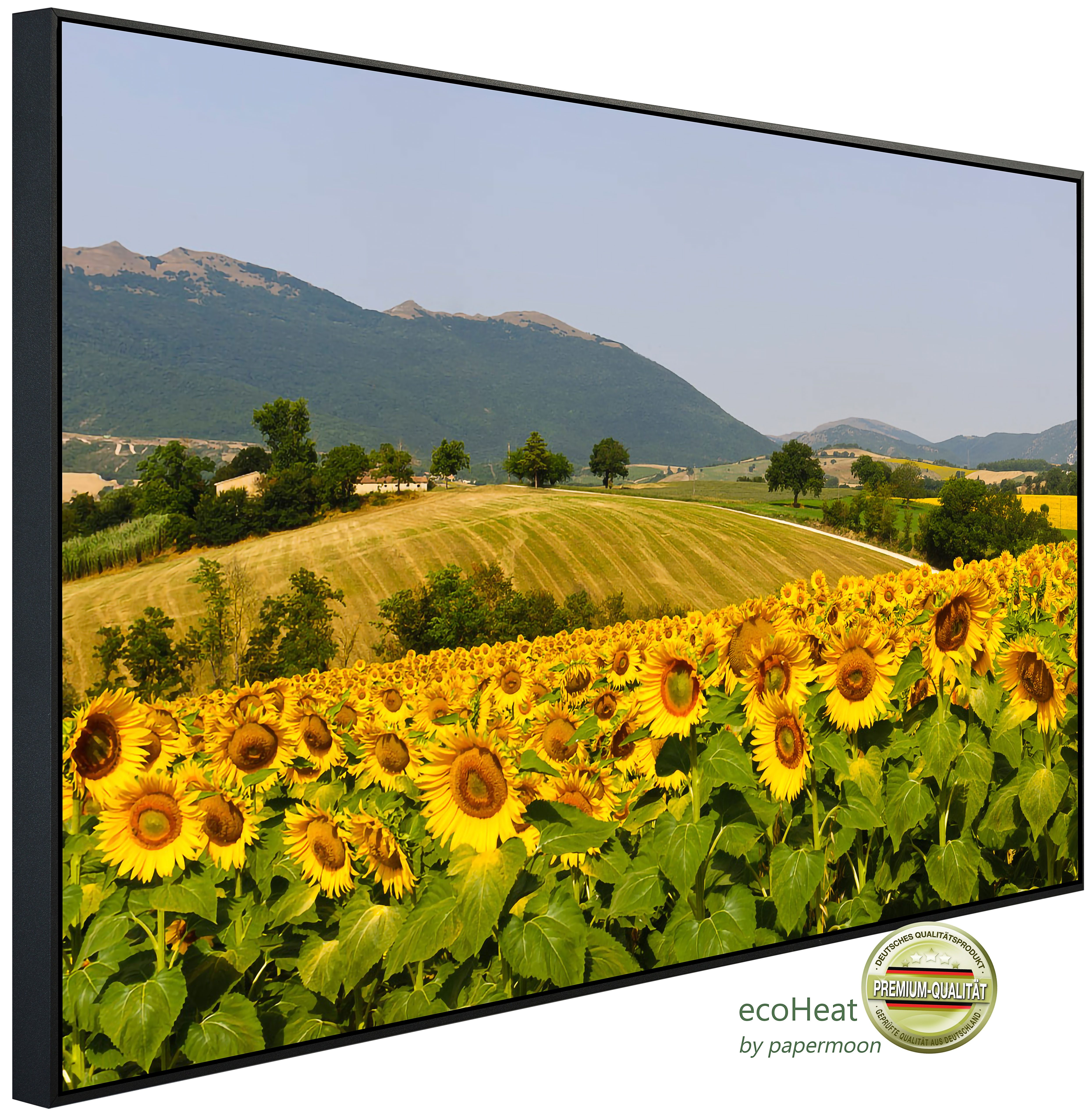 Papermoon Infrarotheizung INFRAROT-BILD-HEIZUNG, Sonnenblumenfeld, TÜV-Rheinland/GS zertifiziert, angenehme Strahlungswärme