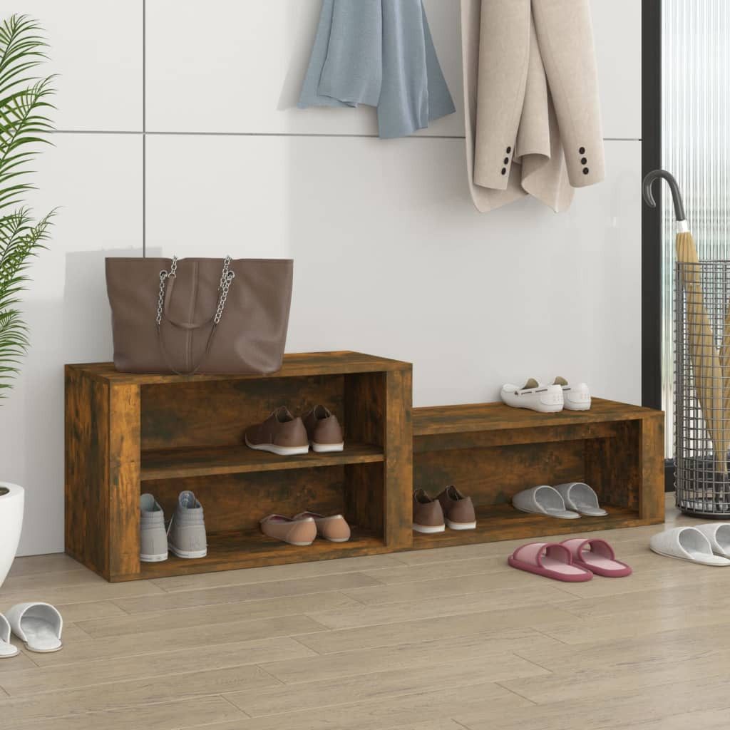 vidaXL Schuhschrank NA Schuhschrank Räuchereiche 150x35x45 cm Spanplatte