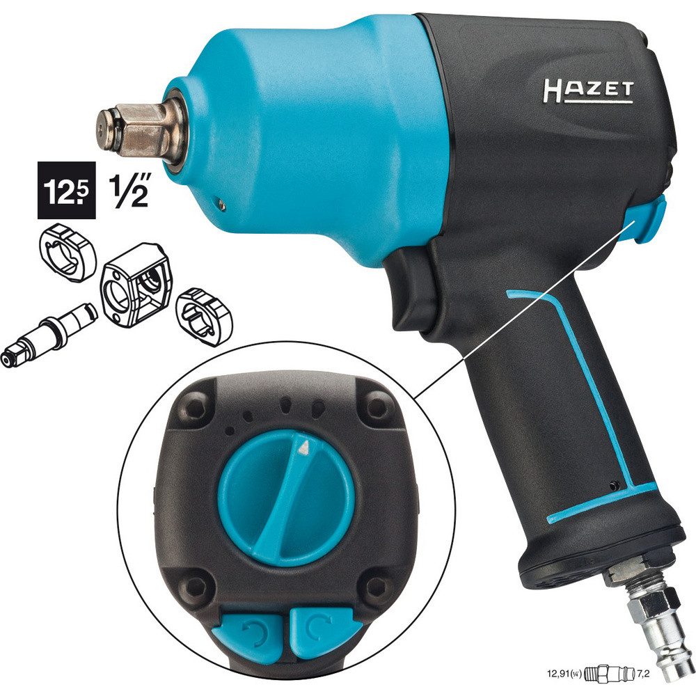 HAZET Druckluft-Schlagschrauber Hazet 9012EL-SPC Druckluft-Schlagschrauber Werkzeugaufnahme: 1/2" (12