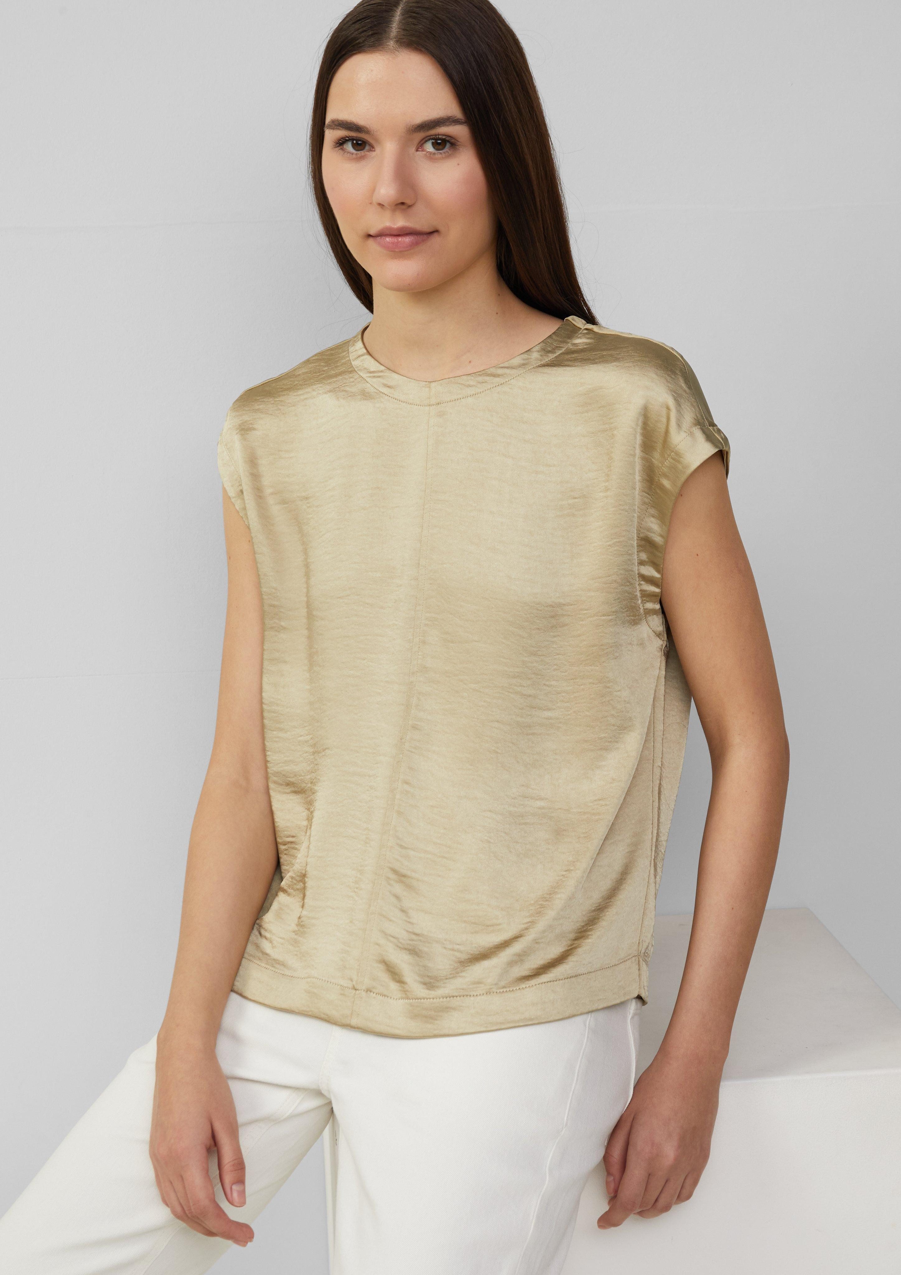 s.Oliver Blusentop Satinshirt mit überschnittenen Schultern günstig online kaufen