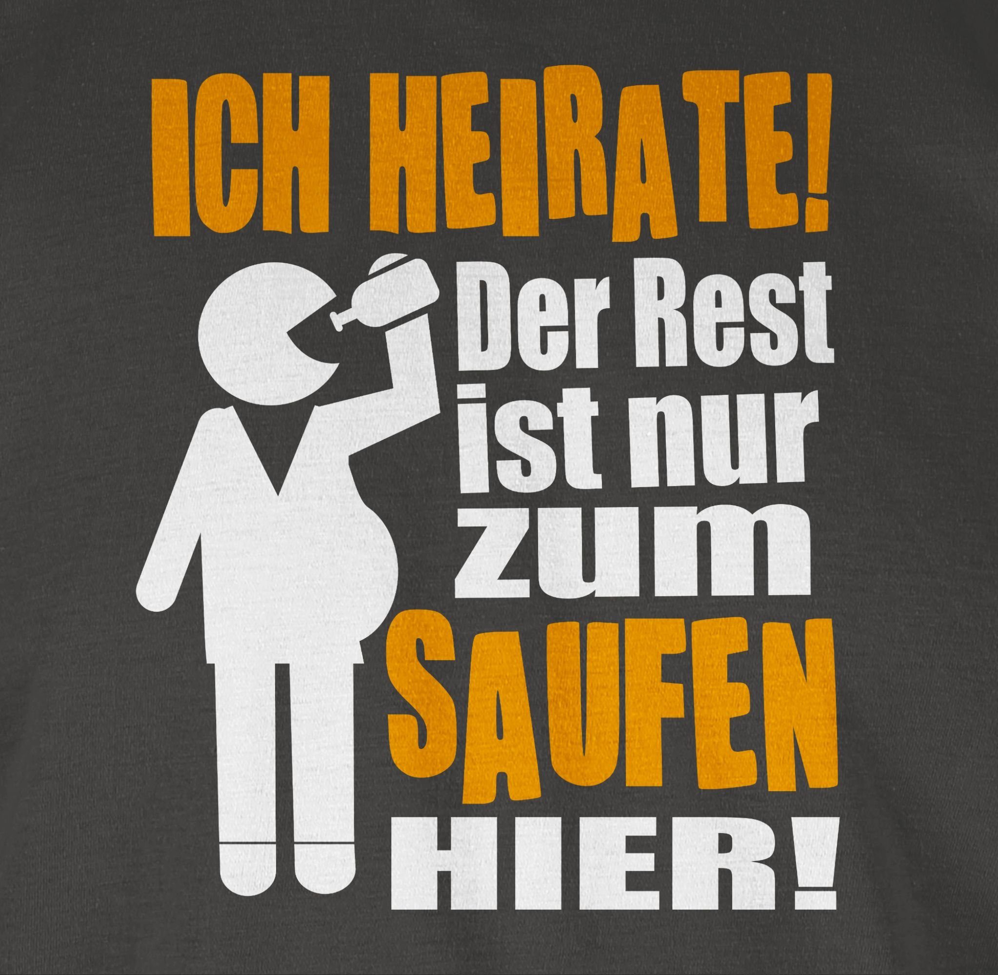 Shirtracer T-Shirt Ich heirate! Der Rest ist nur zum saufen hier! Figur mit Flasche JGA Männer