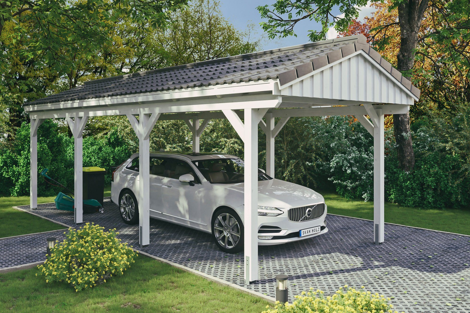 cm, 273 317x808 Fichtelberg, Skanholz cm Einfahrtshöhe, mit Dachlattung BxT: Einzelcarport