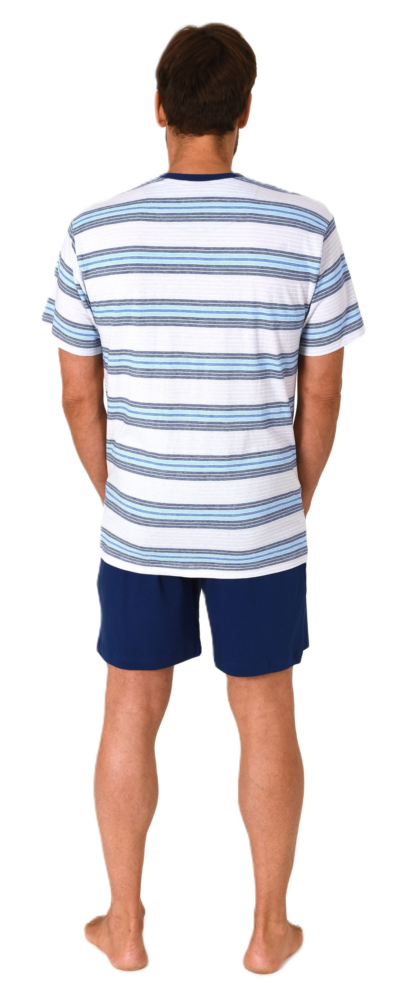 Normann Pyjama Normann Herren kurzarm Schlafanzug Shorty mit Knopfleiste am Hals – Bild 5 von 5