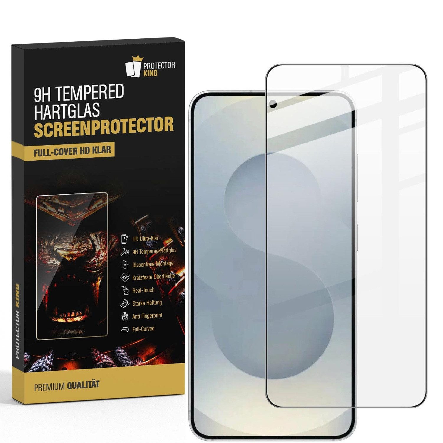 Protectorking Displayschutzfolie 1x 9H Panzerglas Full Screen Protector klar Tempered Schutzglas für Samsung Galaxy S26, 1 Stück, Displayschutz, gegen Stöße, Kratzer, Schmutz und Abnutzung