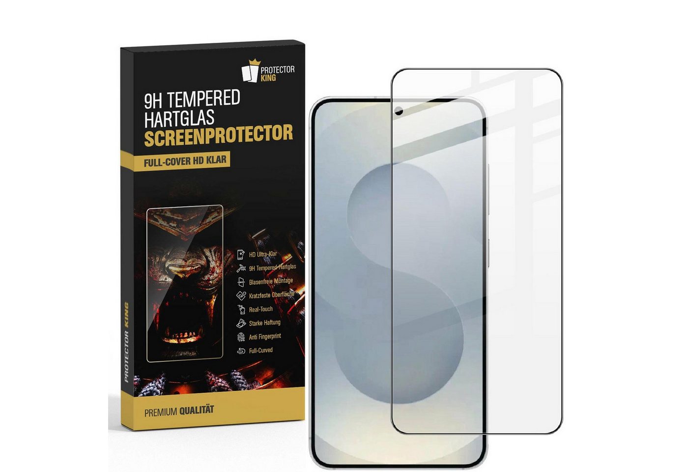 Protectorking Displayschutzfolie 1x 9H Panzerglas Full Screen Protector klar Tempered Schutzglas für Samsung Galaxy S26, 1 Stück, Displayschutz, gegen Stöße, Kratzer, Schmutz und Abnutzung