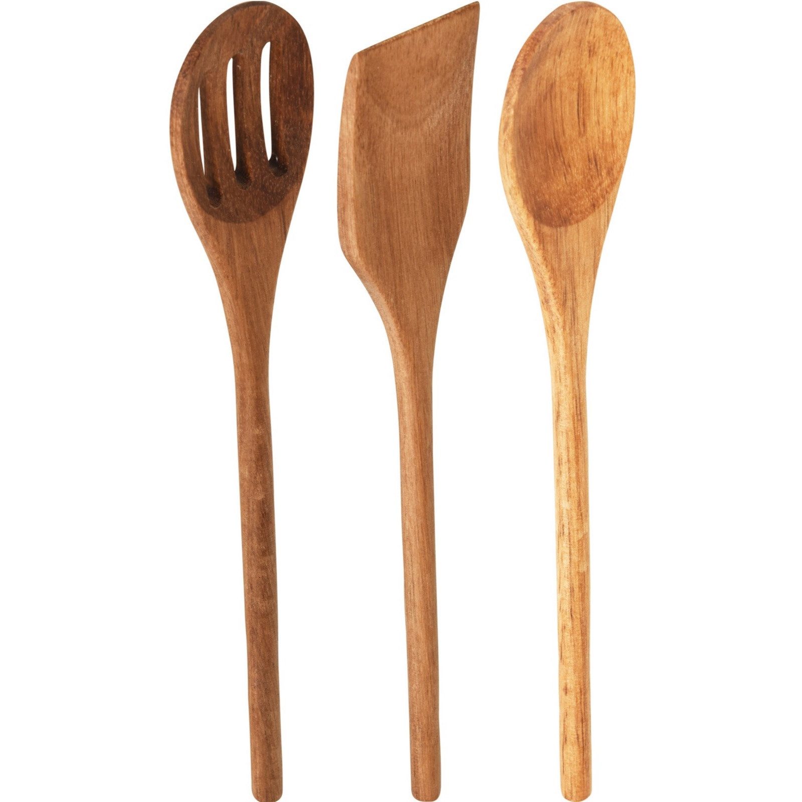 HAC24 Kochbesteck-Set Küchenutensilien-Set Pfannenwender Kochlöffel Schaumlöffel (3-tlg), 3-tlg. Akazienholz