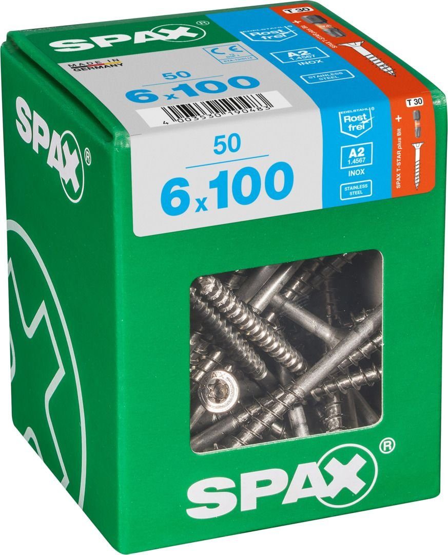 SPAX Holzbauschraube Spax mm 30 100 50 - Universalschrauben TX 6.0 x