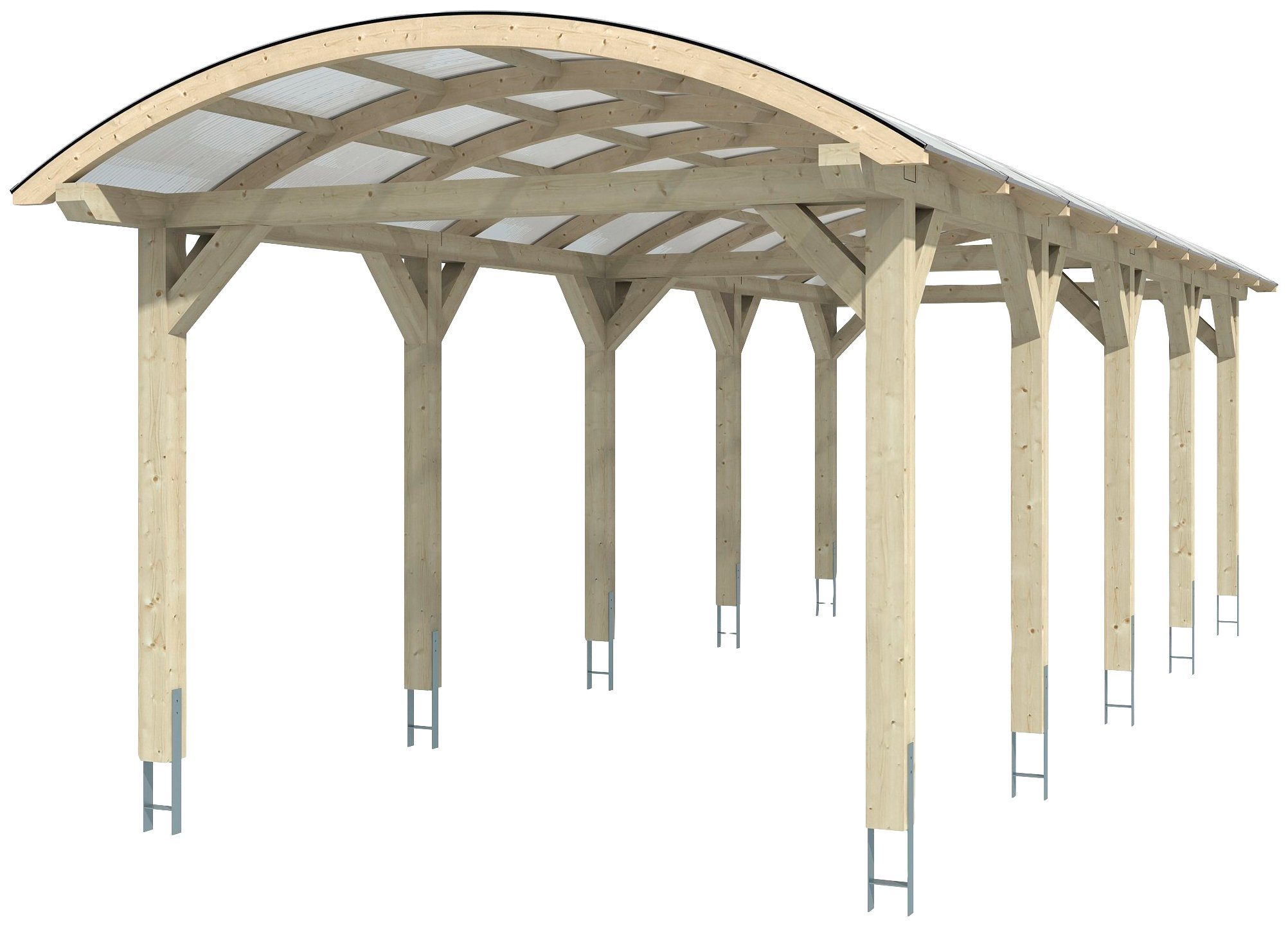 Skanholz Einzelcarport Franken, BxT: dunkelgrau Einfahrtshöhe 376x969 cm cm, 220