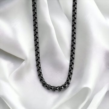 Ella Eisvogel Gliederkette Schwarze Veneziakette, Halskette aus Edelstahl, abriebsicher